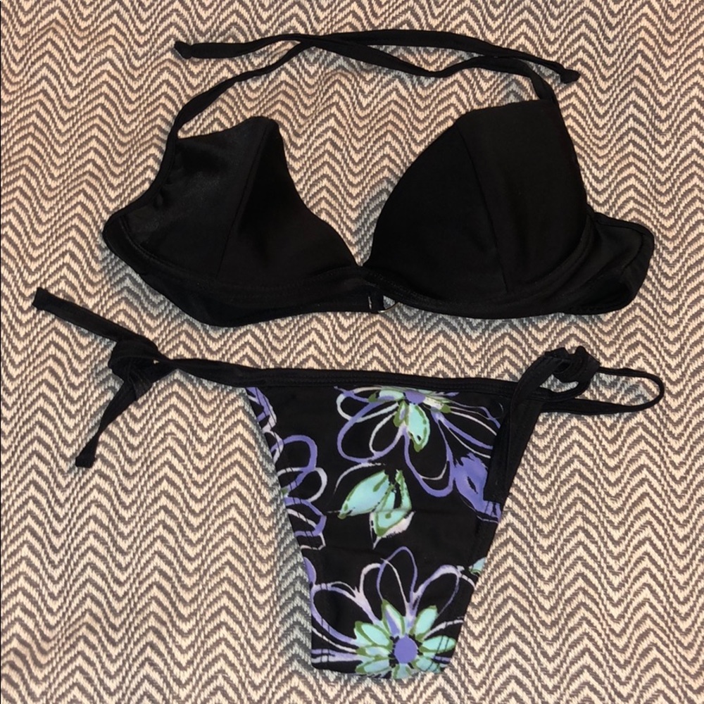 Black Purple Blue Bikini